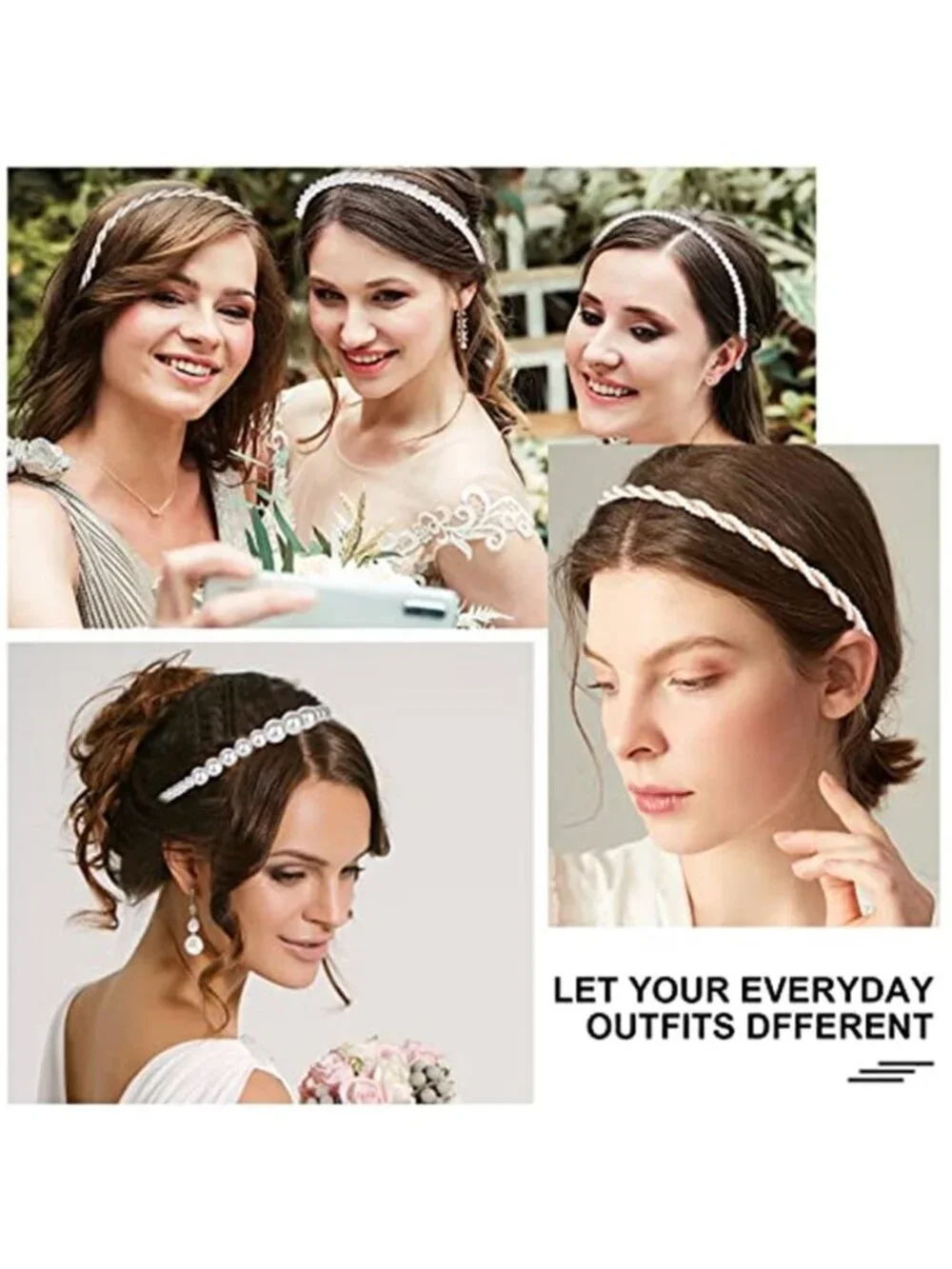 Women Headbands 4 Pack Stretch Wide Fashion Hair Bands Workout Headwraps Elastic